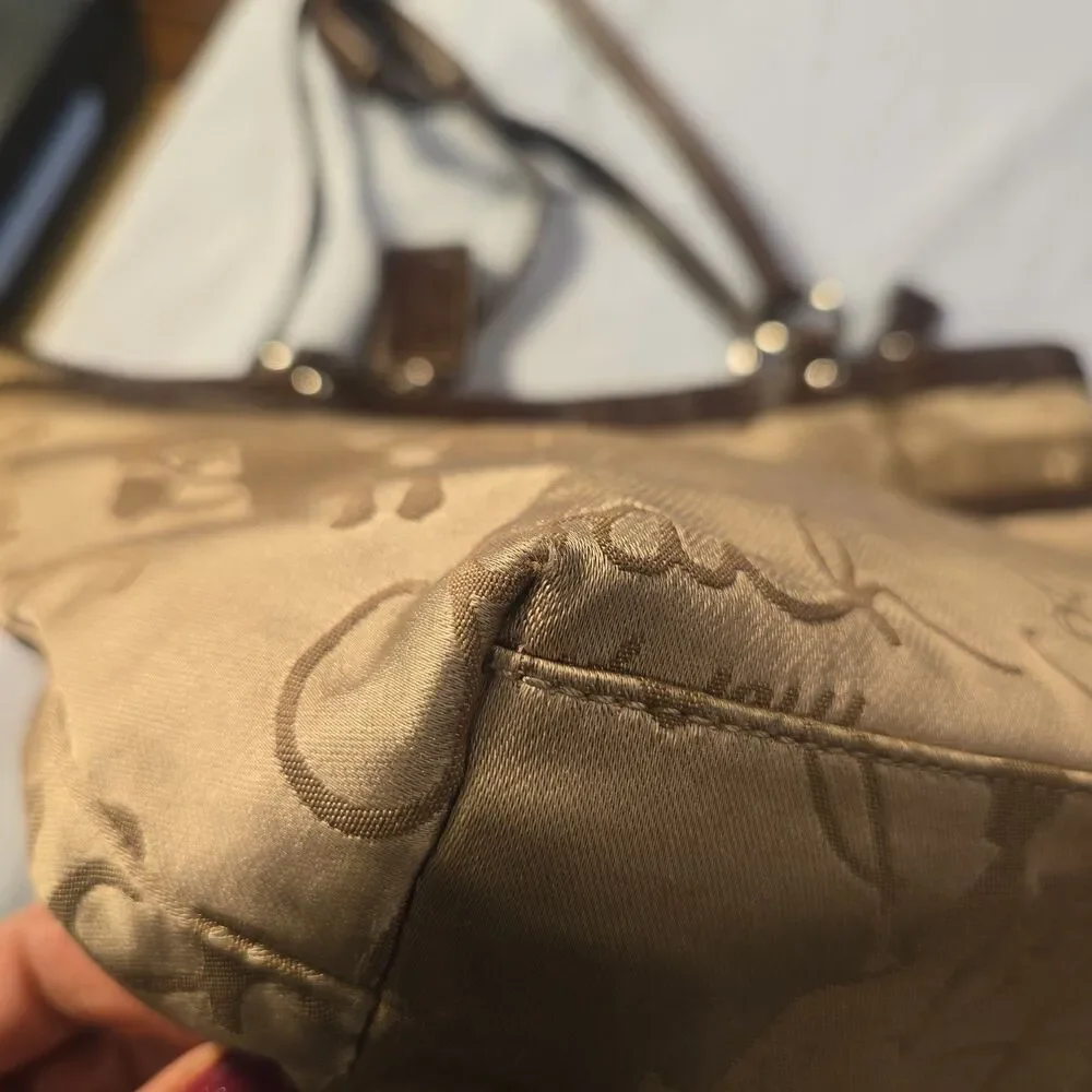 Coach F14483 Storybook Horse & Carriage Jacquard Tote Bag Champagne Gold